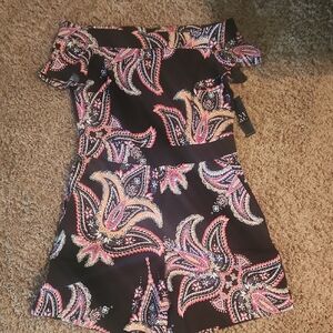 Off-Shoulder Paisley Dress